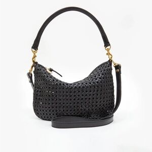 Clare V Petit Moyen Black Rattan Messenger Bag